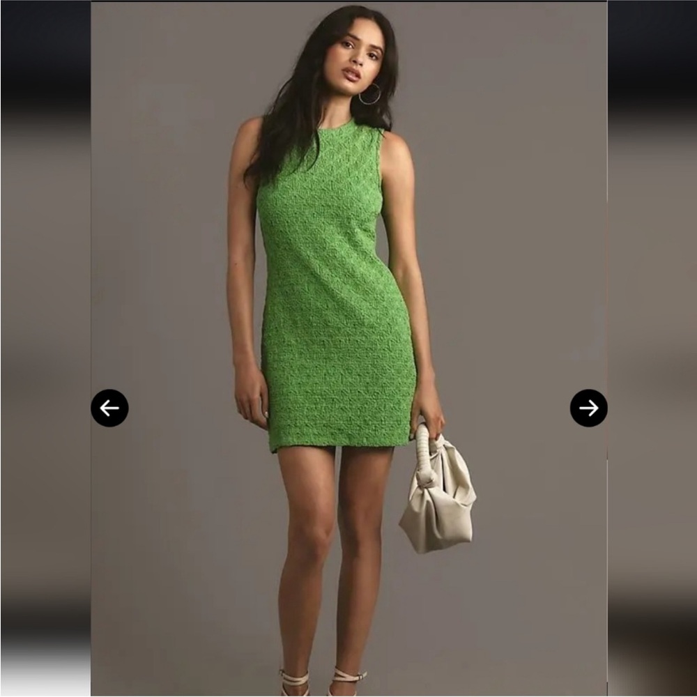 Anthropologie Green Sleeveless Mini Dress